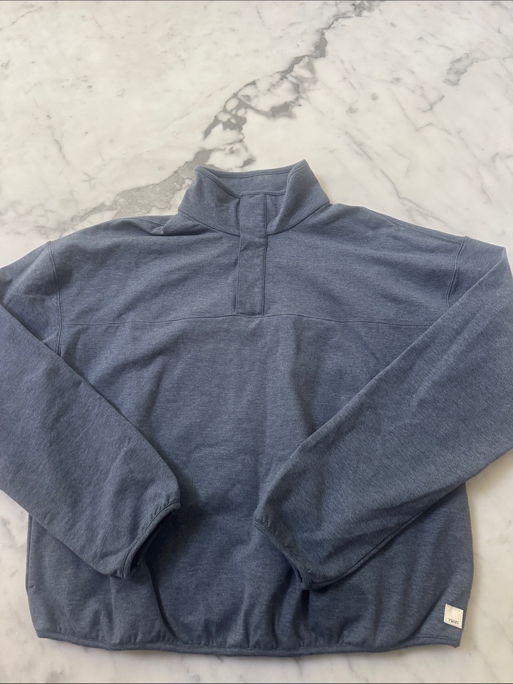 Vuori Heather Blue Quarter-Snap Pullover